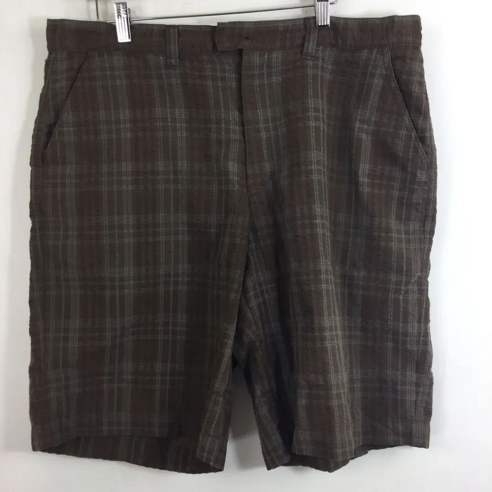 Patagonia Mens Organic Cotton Seersucker Textured Plaid Shorts Brown Size 36 - Picture 10 of 10
